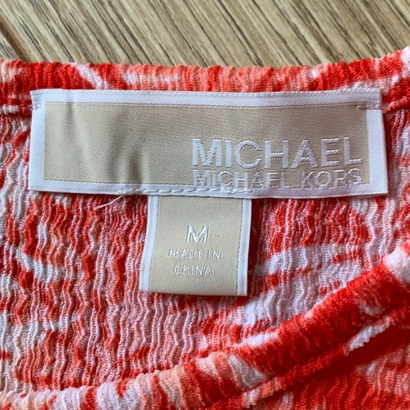 Michael Kors Red Ruffled Dress Floral Pattern - Size M - Picture 5 of 9